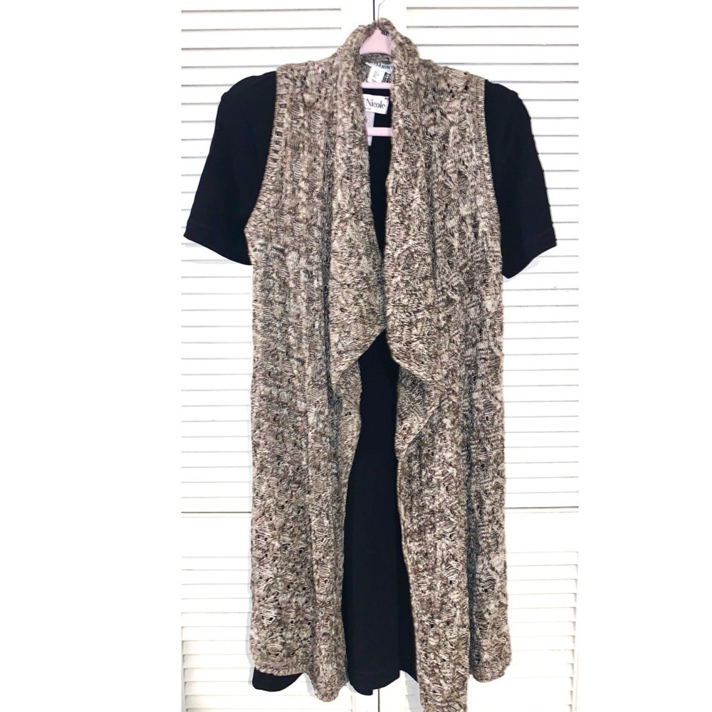 Artisan Ny Knit Vest in Brown and Cream Women’s Small